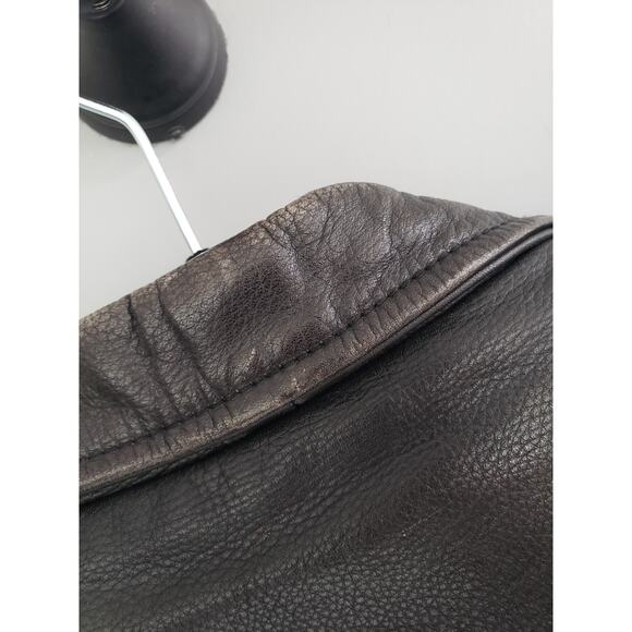 Vintage Vanguard Cowhide Black Leather Jacket Small MOTORCYCLE RIDING LINED 90s - Picture 7 of 16